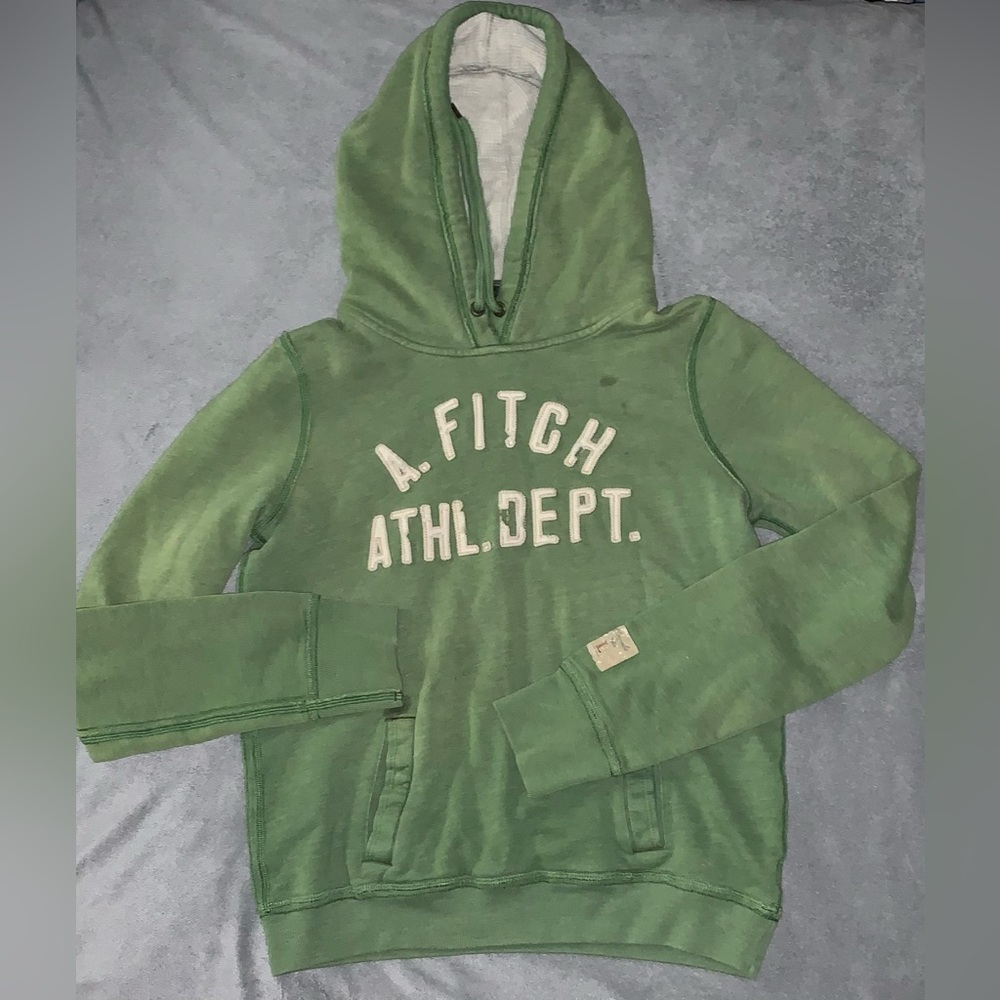 Abercrombie & fitch green distressed hoodie